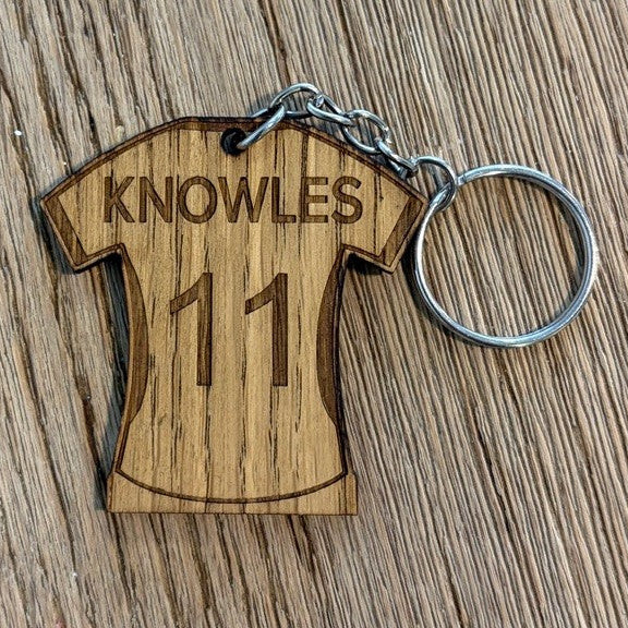 Wooden KNOWLES 11 Player Shirt Keyring